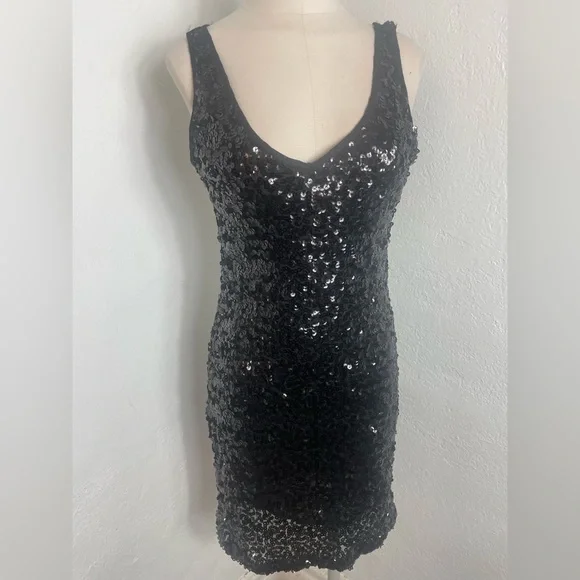 inc black sequin dress INC Sequin mini cocktail dress women’s size:S NWOT